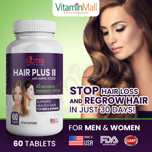 Nutri Botanics Hair Plus II with Amino Acids – 60 Tablets