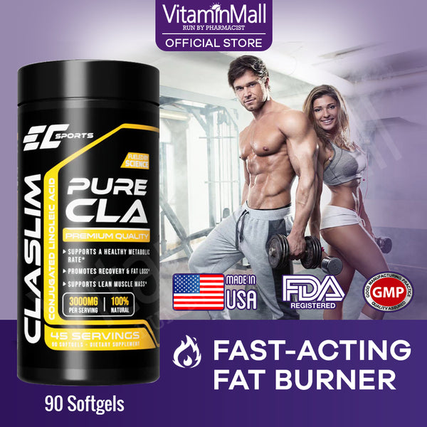 EC Sports CLASLIM - CLA Weight Loss Fat Burner Supplement - 90 Softgels