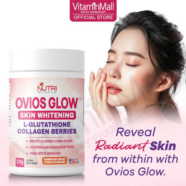 Ovios Glow Skin Whitening Collagen Glutathione Supplement - Skin Brightening 1000mg L Glutathione with Berries - 279g